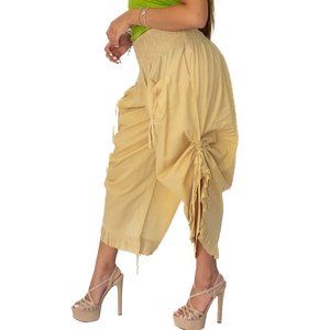 Solid Bottom Tie with Ruffle Pant
